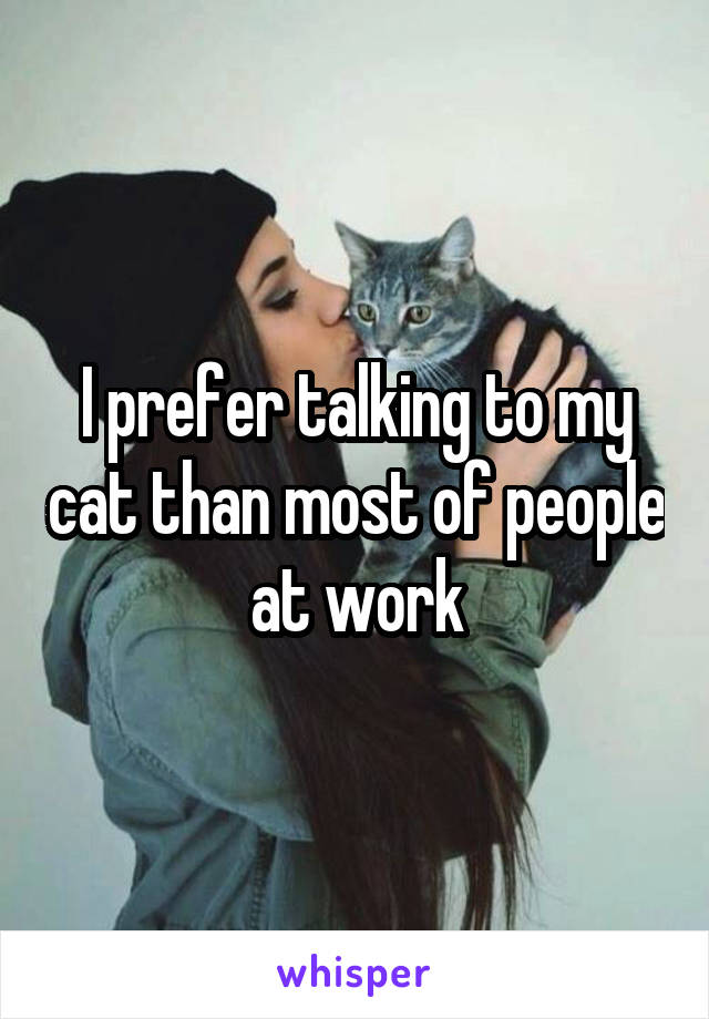 I prefer talking to my cat than most of people at work