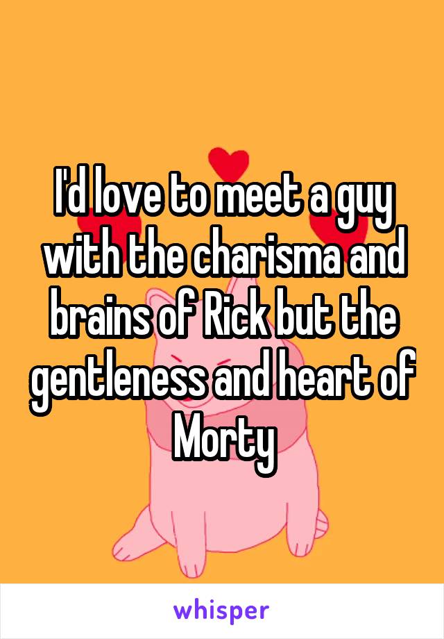 I'd love to meet a guy with the charisma and brains of Rick but the gentleness and heart of Morty