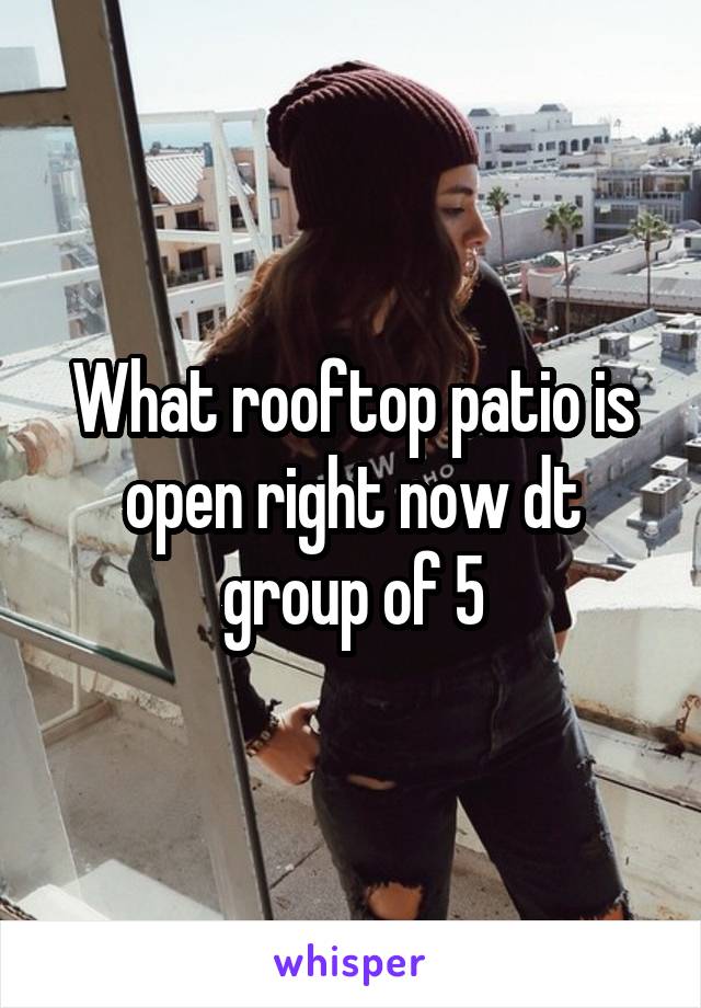 What rooftop patio is open right now dt group of 5