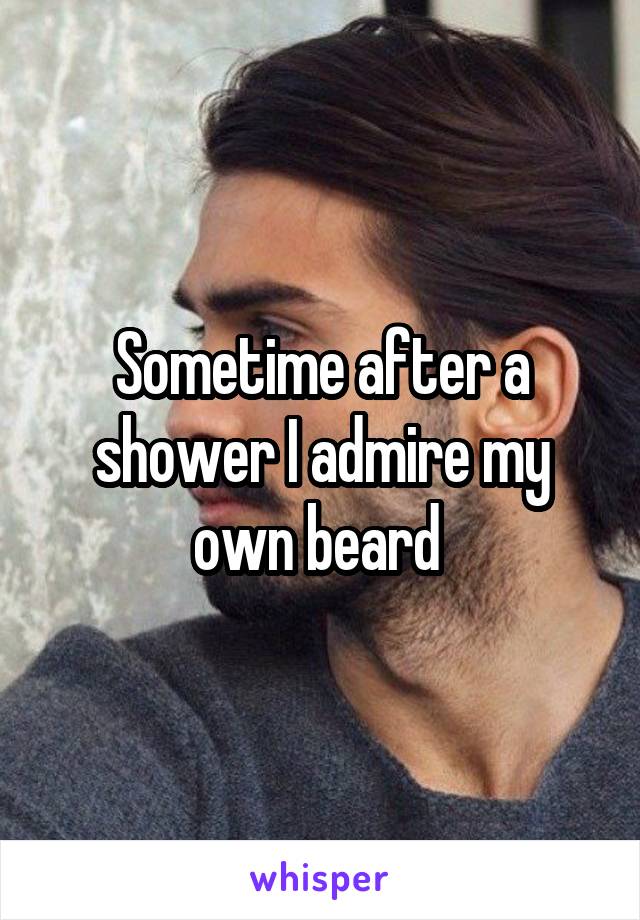 Sometime after a shower I admire my own beard 