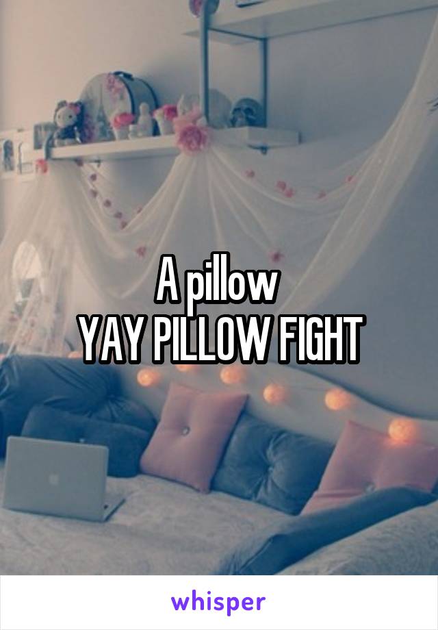 A pillow 
YAY PILLOW FIGHT