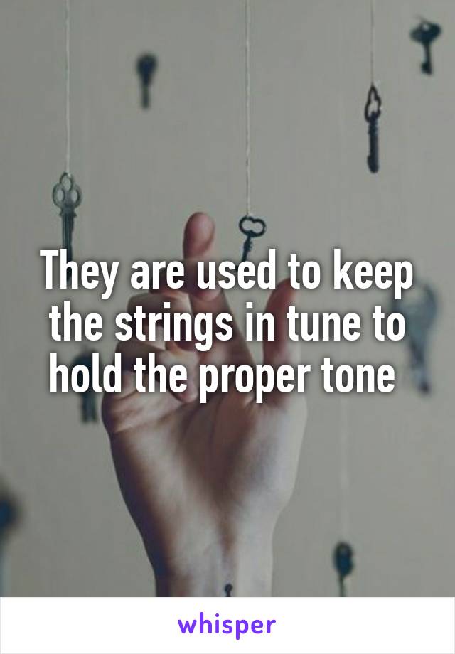 They are used to keep the strings in tune to hold the proper tone 