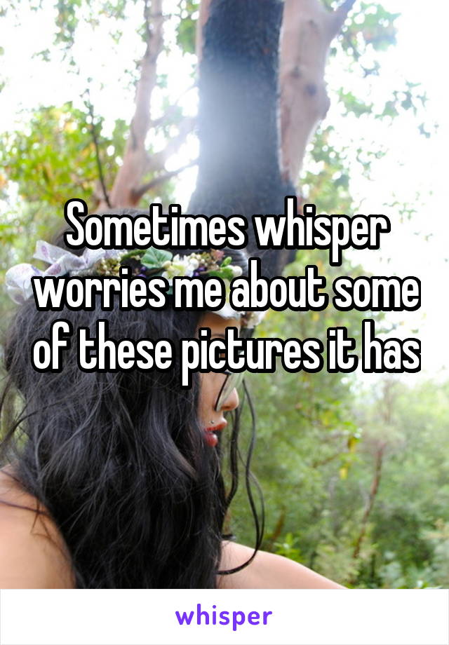 Sometimes whisper worries me about some of these pictures it has 