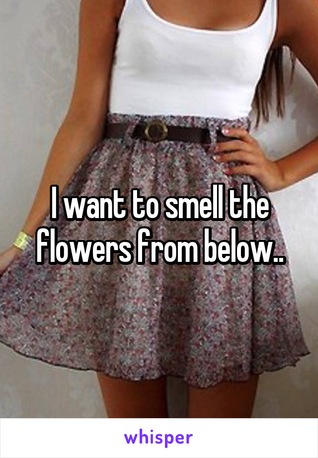 I want to smell the flowers from below..