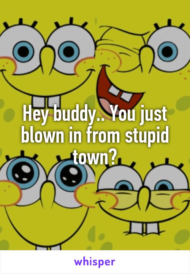 Hey buddy.. You just blown in from stupid town?