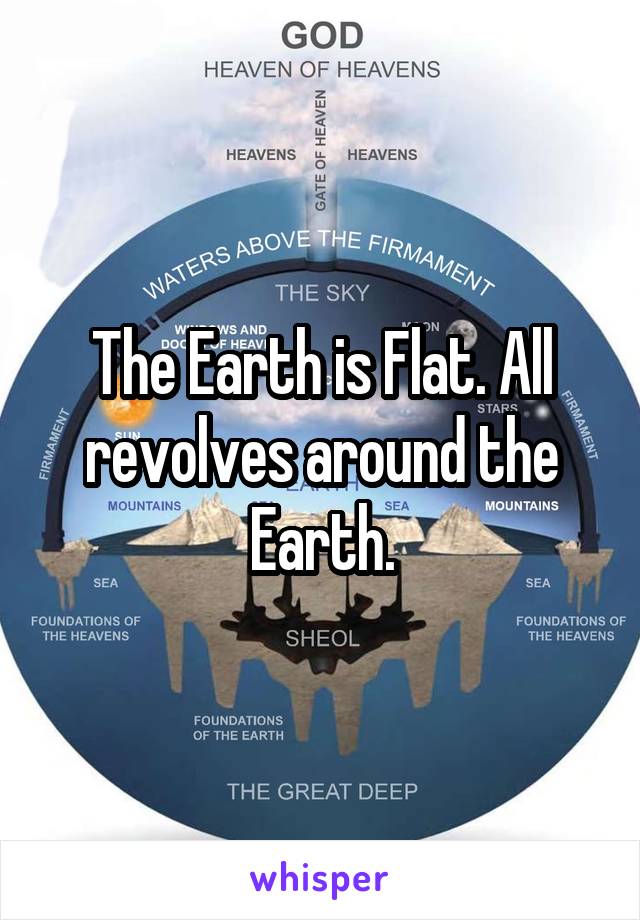 The Earth is Flat. All revolves around the Earth.