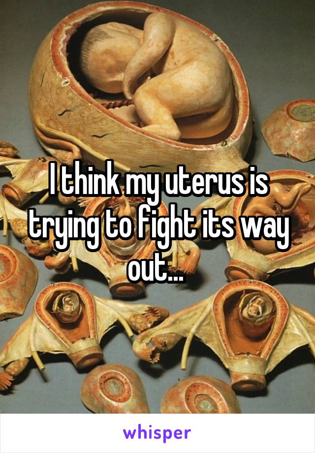 I think my uterus is trying to fight its way out... 