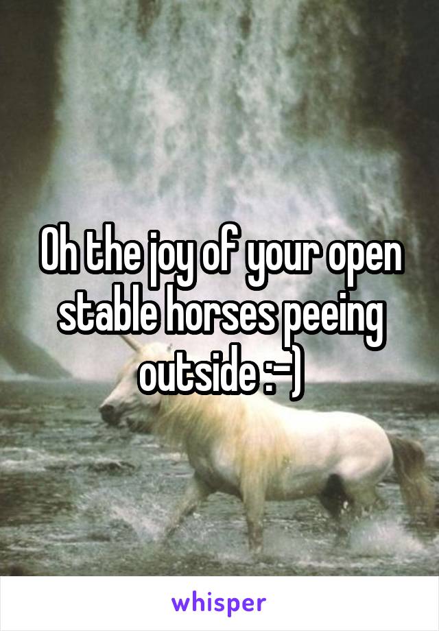 Oh the joy of your open stable horses peeing outside :-)