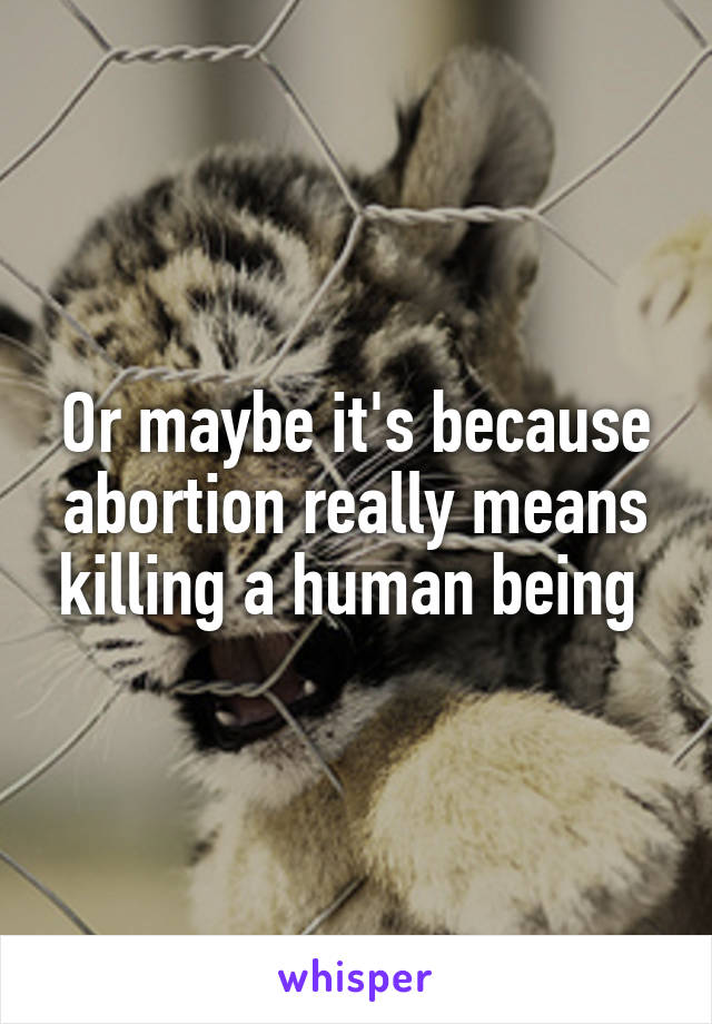 Or maybe it's because abortion really means killing a human being 