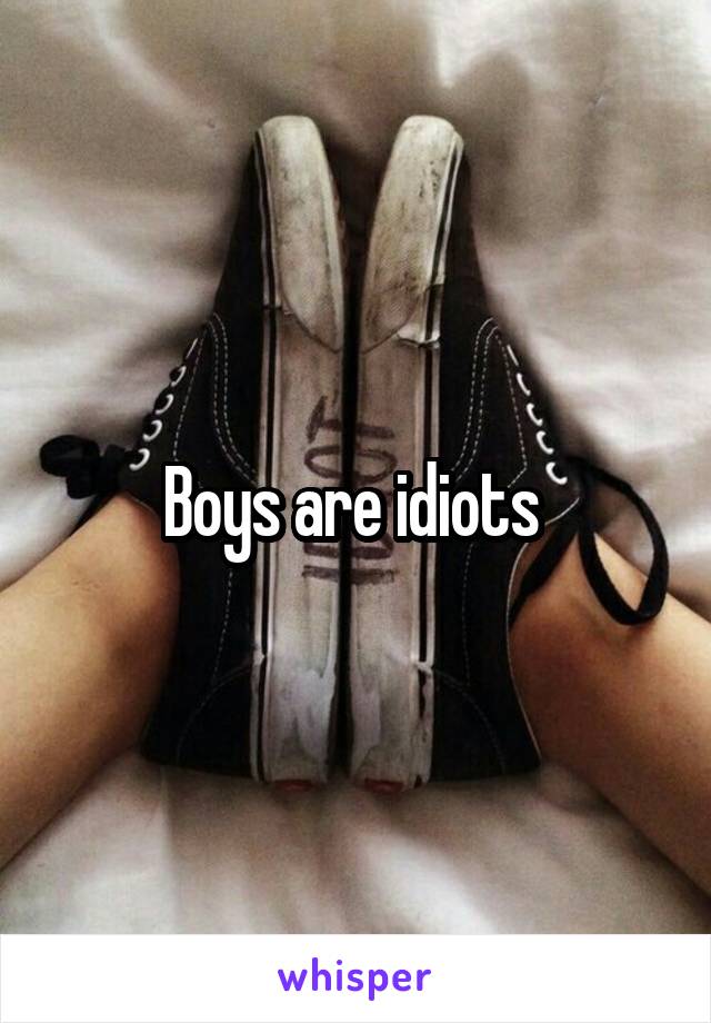 Boys are idiots 