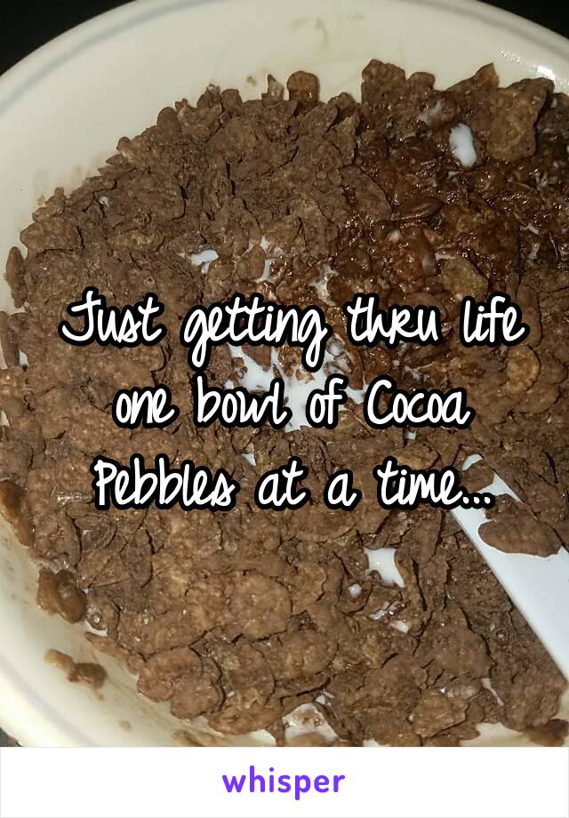 Just getting thru life one bowl of Cocoa Pebbles at a time...
