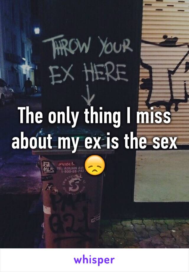 The only thing I miss about my ex is the sex 😞