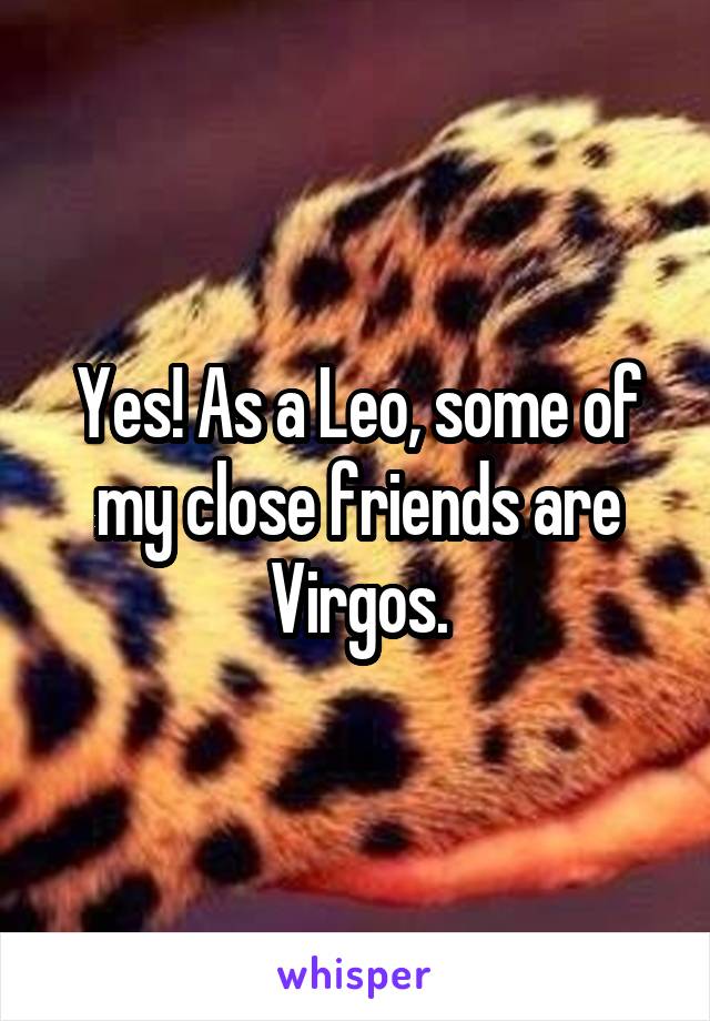 Yes! As a Leo, some of my close friends are Virgos.