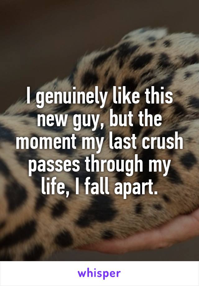 I genuinely like this new guy, but the moment my last crush passes through my life, I fall apart.