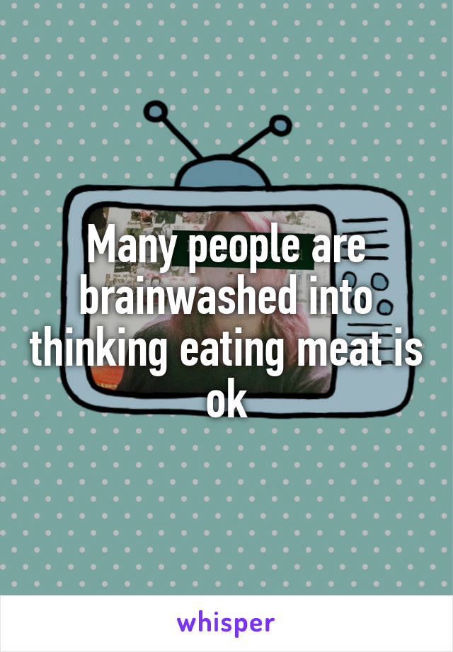 Many people are brainwashed into thinking eating meat is ok