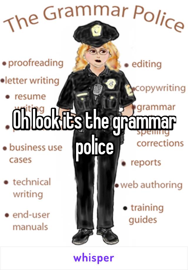 Oh look its the grammar police