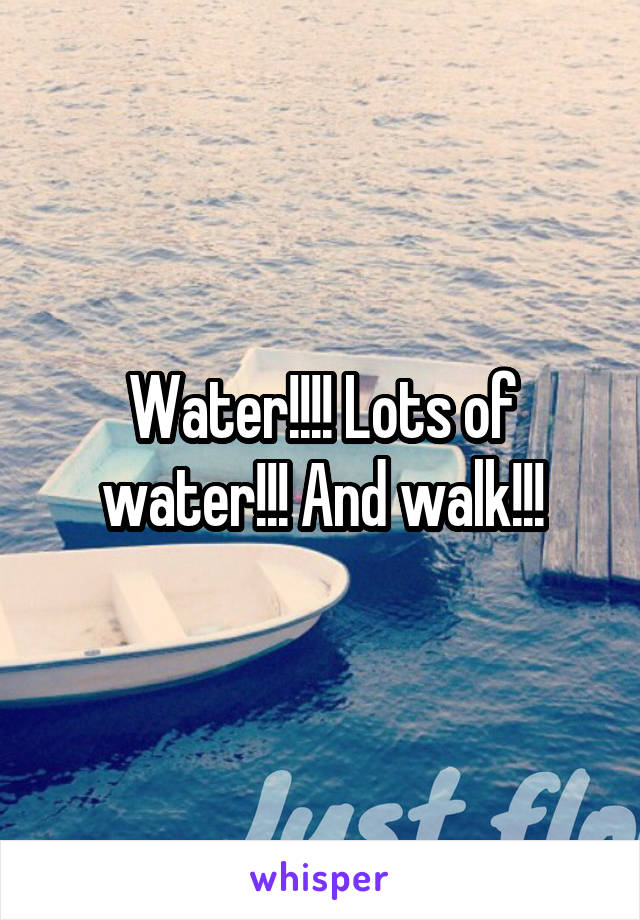 Water!!!! Lots of water!!! And walk!!!