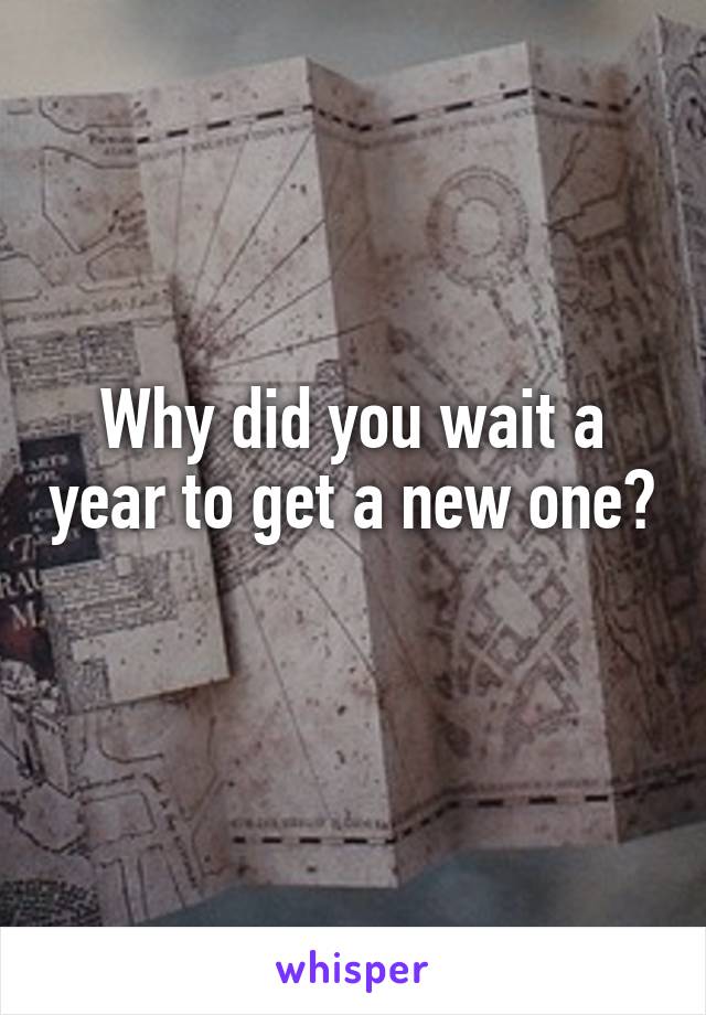 Why did you wait a year to get a new one? 