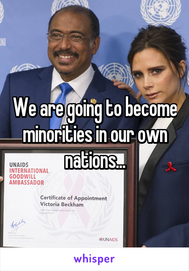 We are going to become minorities in our own nations...
