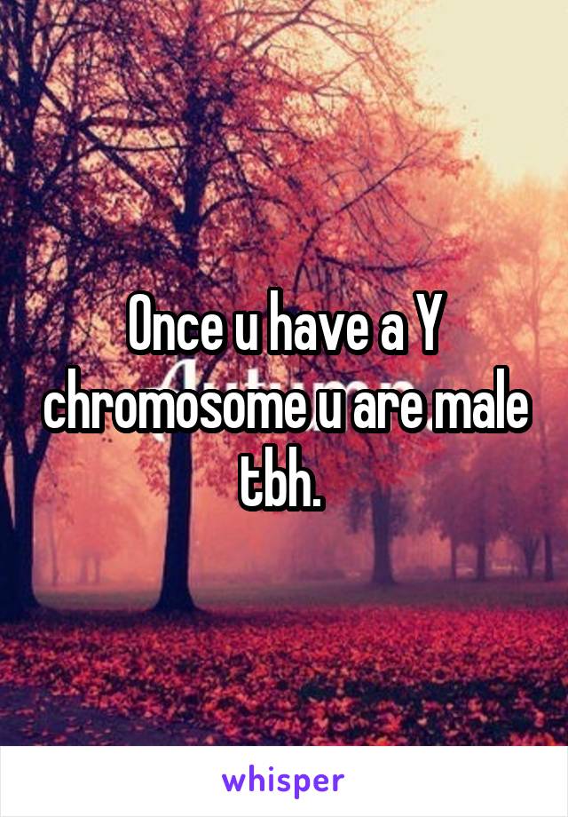 Once u have a Y chromosome u are male tbh. 