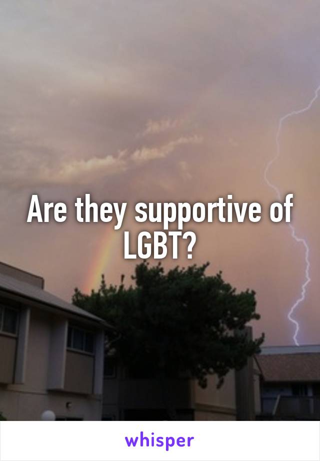 Are they supportive of LGBT?