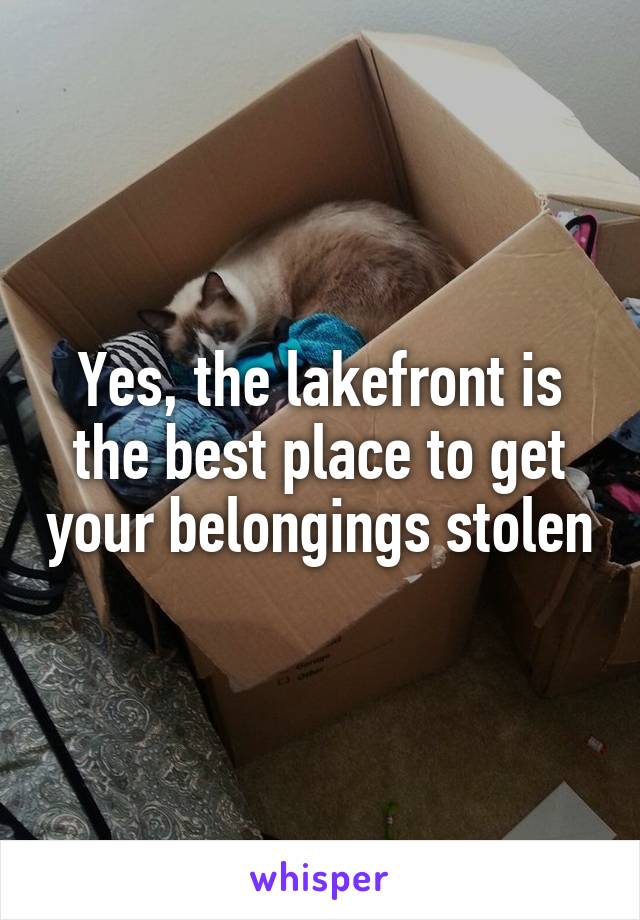 Yes, the lakefront is the best place to get your belongings stolen