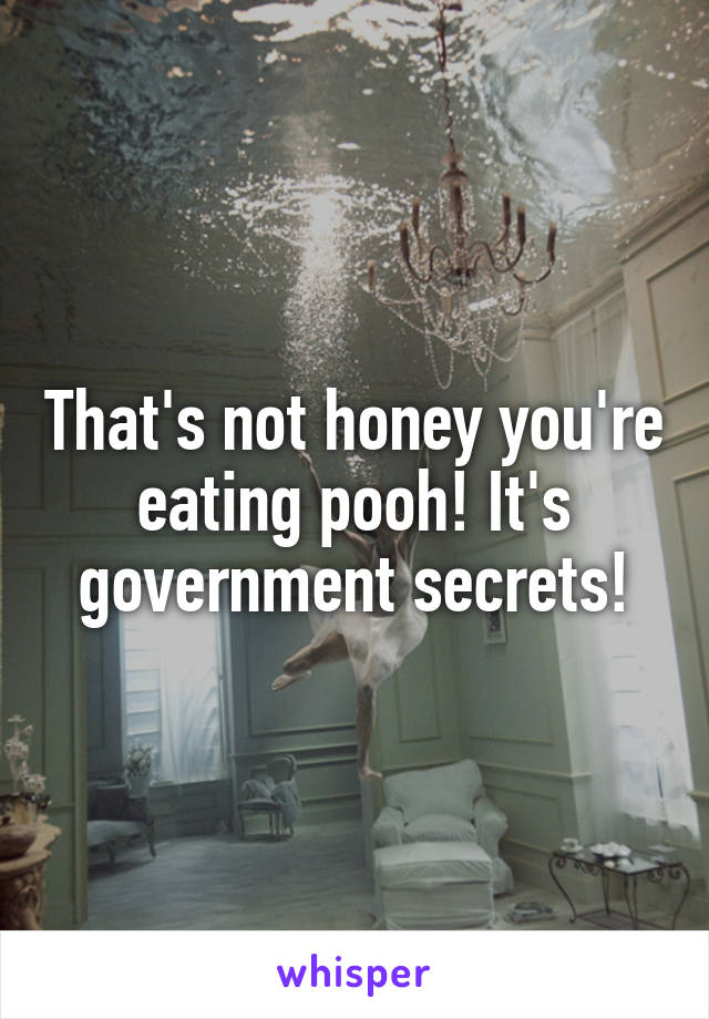 That's not honey you're eating pooh! It's government secrets!