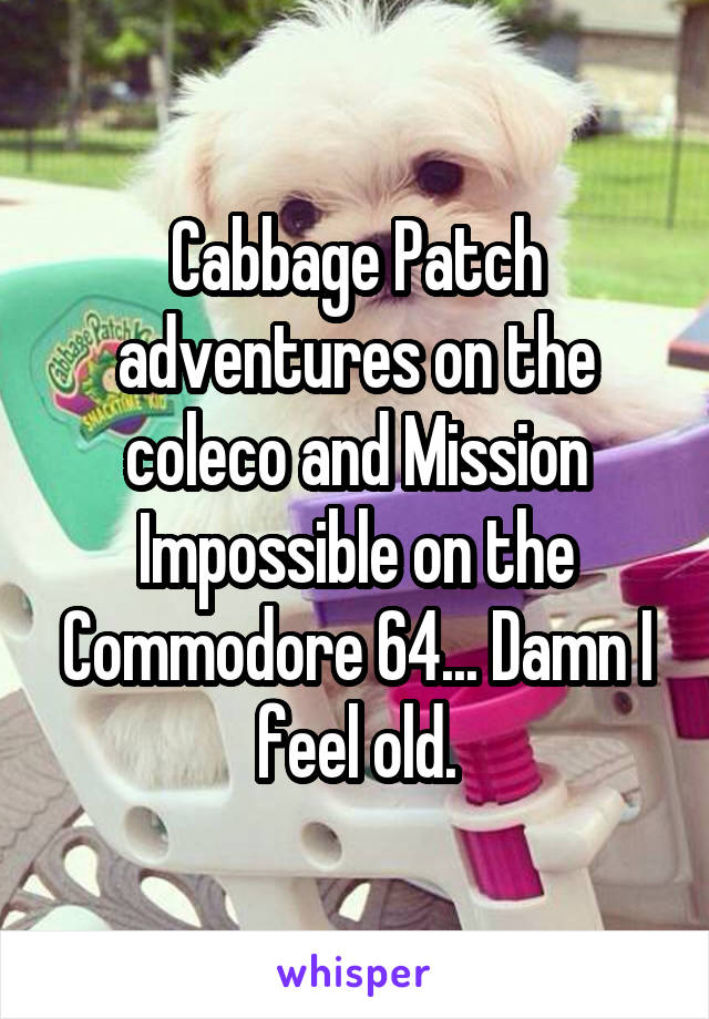 Cabbage Patch adventures on the coleco and Mission Impossible on the Commodore 64... Damn I feel old.