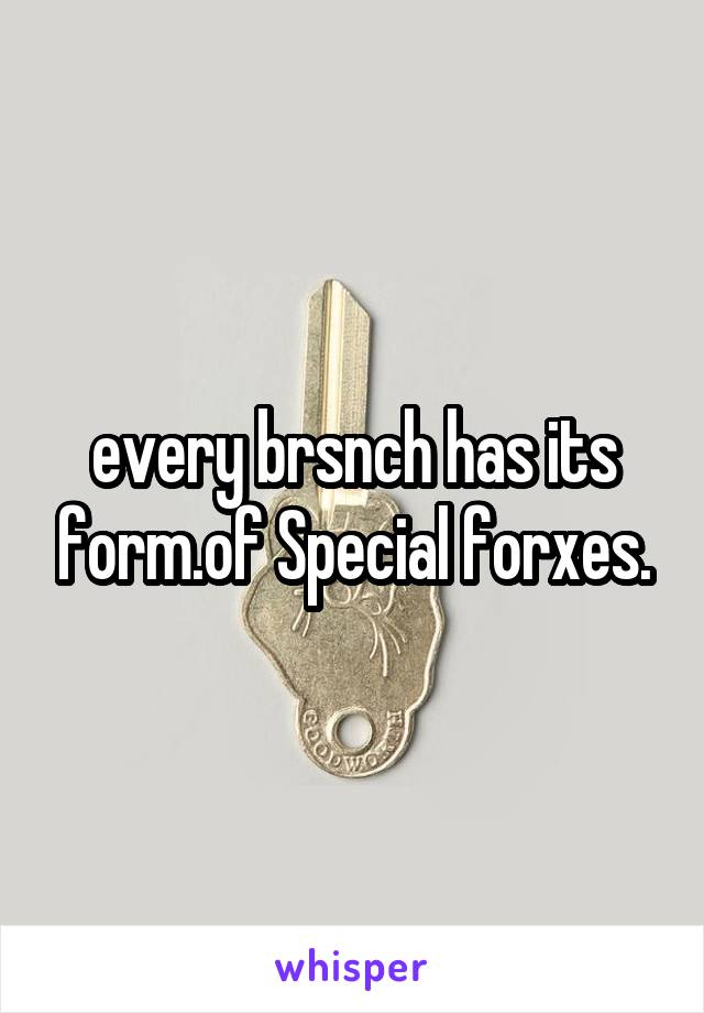 every brsnch has its form.of Special forxes.