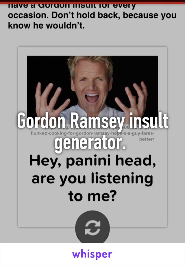 Gordon Ramsey insult generator. 