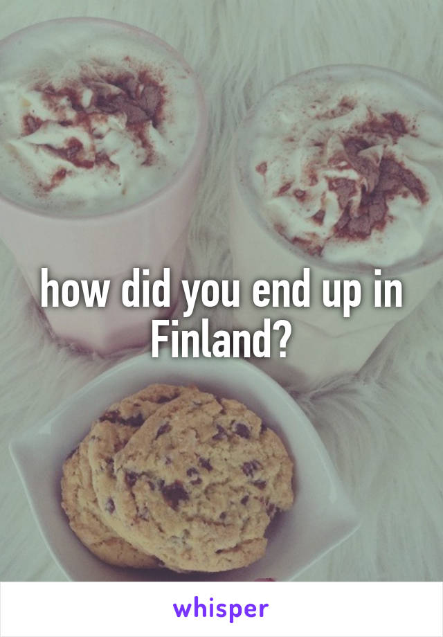 how did you end up in Finland?