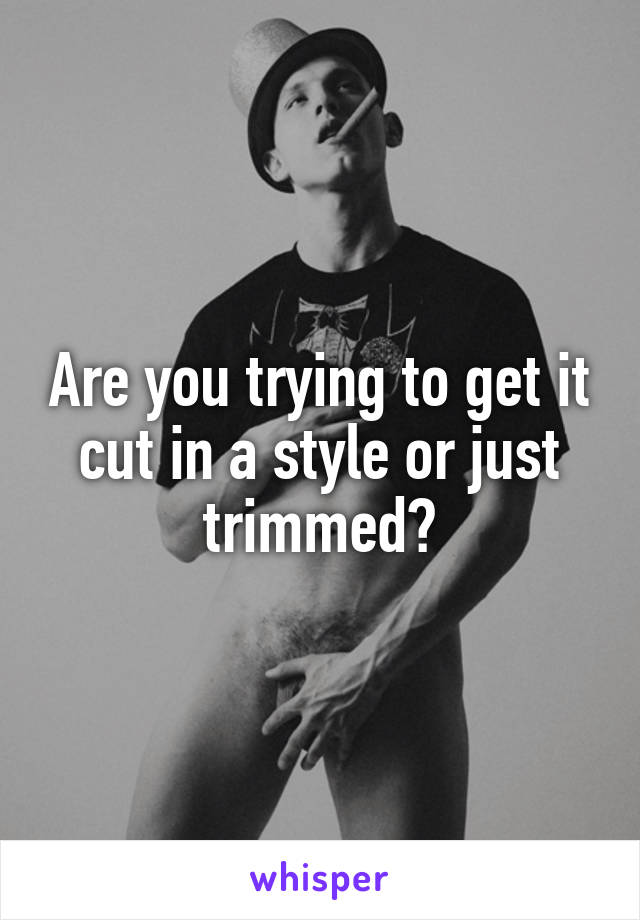Are you trying to get it cut in a style or just trimmed?