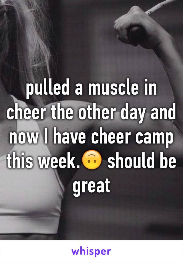 pulled a muscle in cheer the other day and now I have cheer camp this week.🙃 should be great 