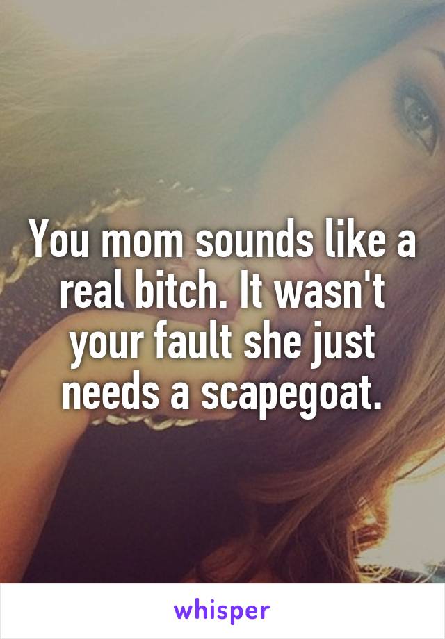 You mom sounds like a real bitch. It wasn't your fault she just needs a scapegoat.