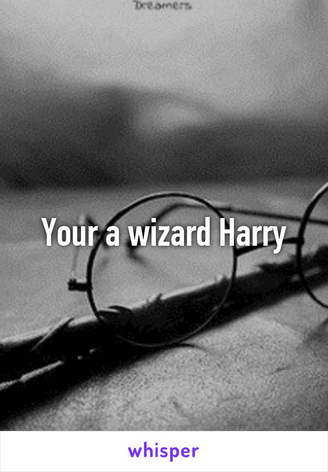 Your a wizard Harry