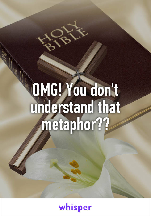 OMG! You don't understand that metaphor??