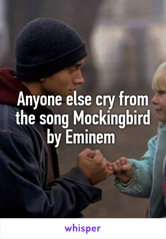 Anyone else cry from the song Mockingbird by Eminem 