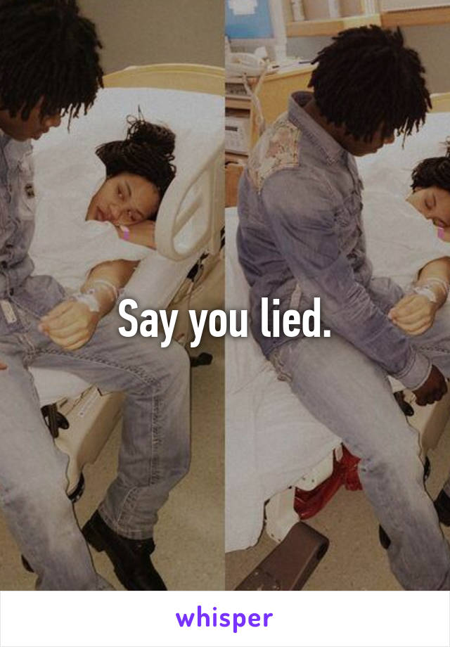Say you lied.
