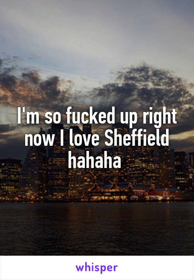 I'm so fucked up right now I love Sheffield hahaha 
