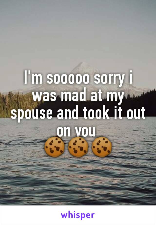 I'm sooooo sorry i was mad at my spouse and took it out on you 
🍪🍪🍪