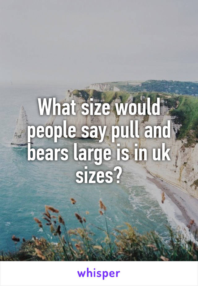 What size would people say pull and bears large is in uk sizes?