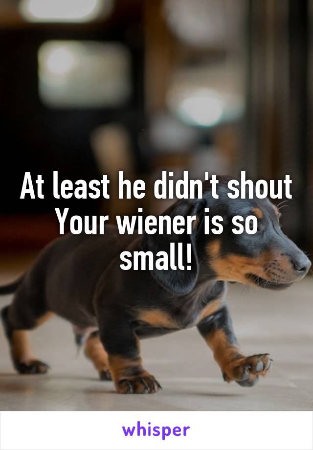 At least he didn't shout Your wiener is so small!