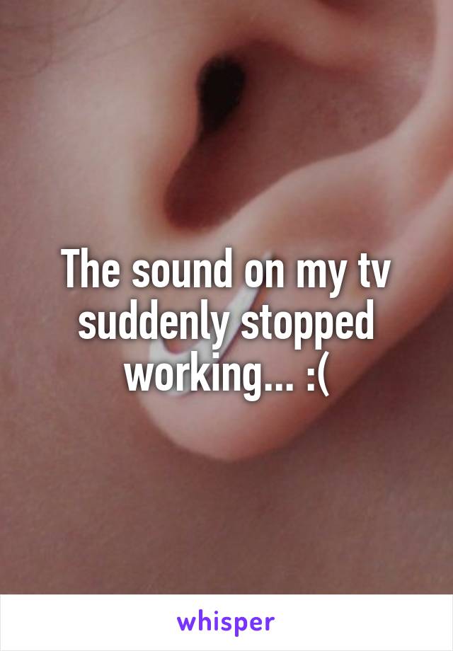 The sound on my tv suddenly stopped working... :(