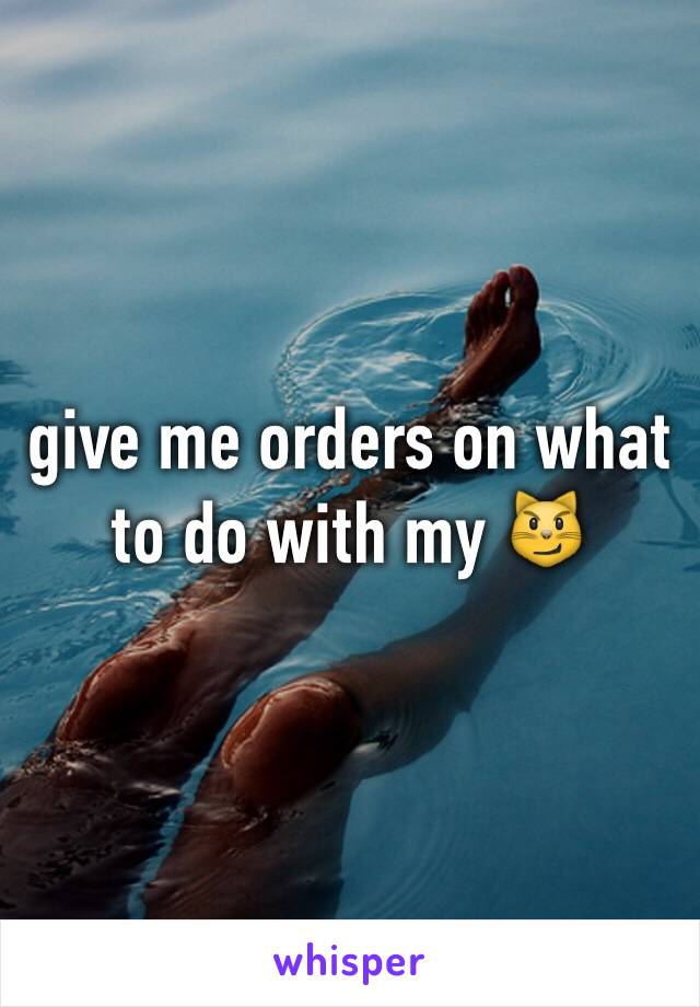 give me orders on what to do with my 😼
