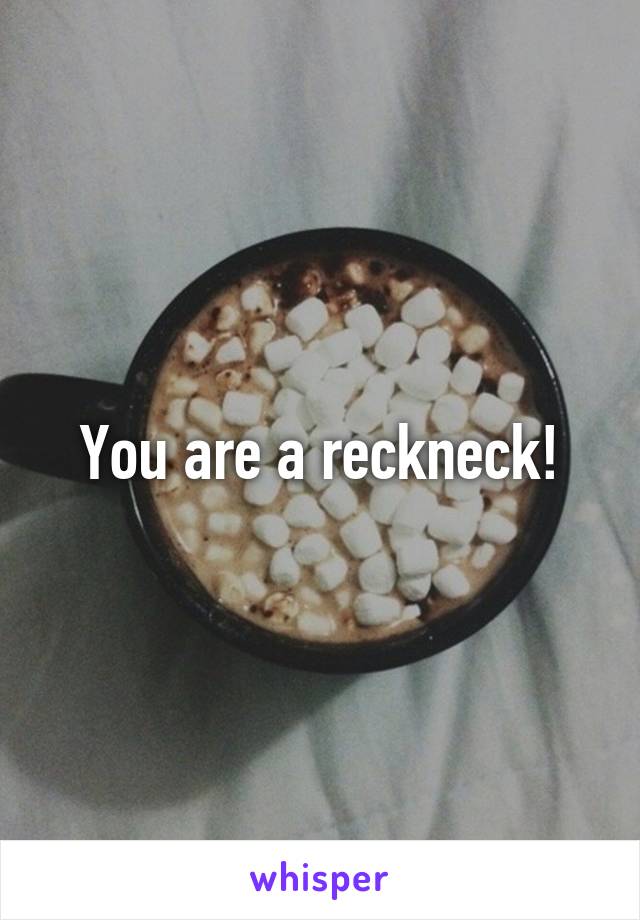 You are a reckneck!