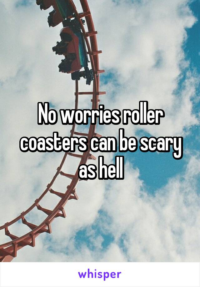 No worries roller coasters can be scary as hell