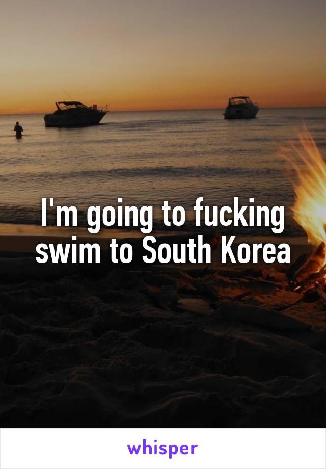 I'm going to fucking swim to South Korea