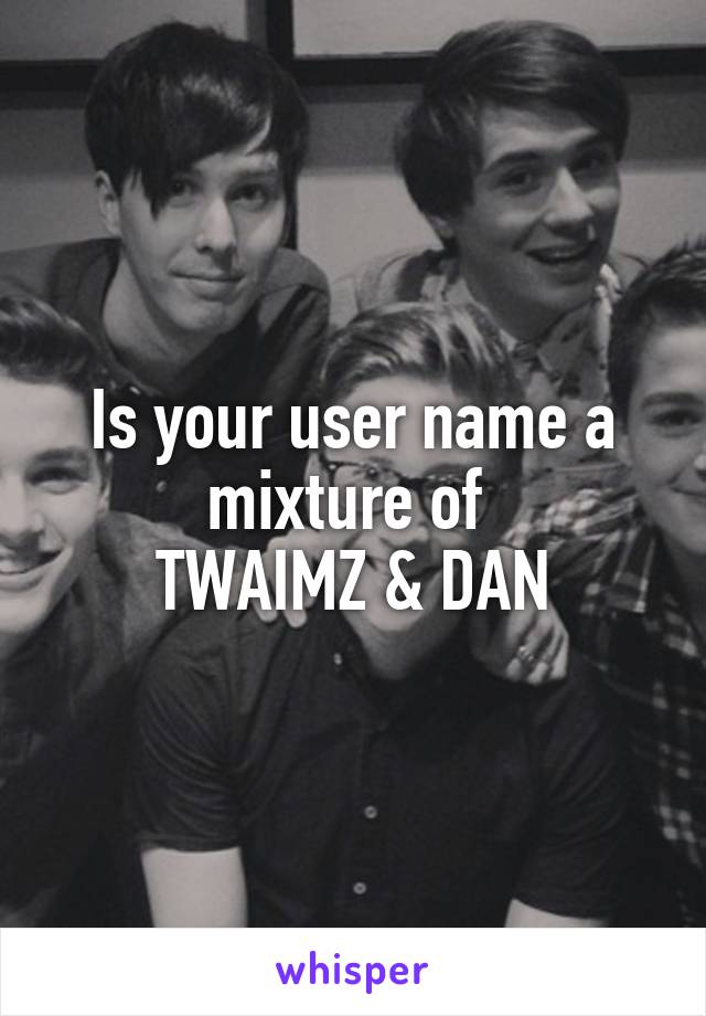 Is your user name a mixture of 
TWAIMZ & DAN
