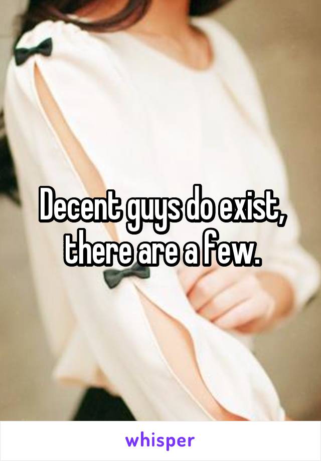 Decent guys do exist, there are a few.