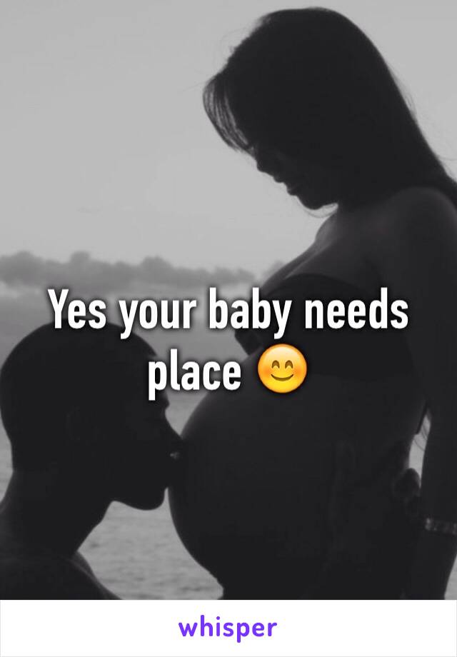 Yes your baby needs place 😊